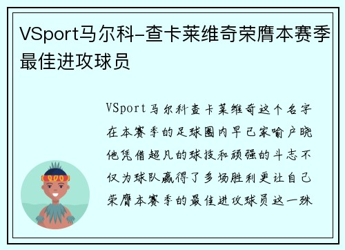 VSport马尔科-查卡莱维奇荣膺本赛季最佳进攻球员