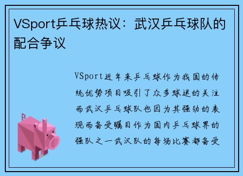 VSport乒乓球热议：武汉乒乓球队的配合争议